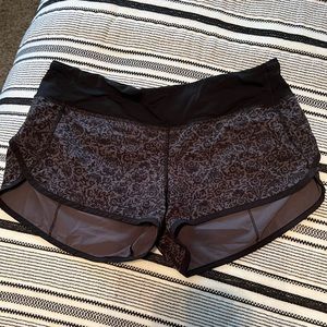 Lululemon Speed Shorts 2.5” inseam Black/Grey ivy